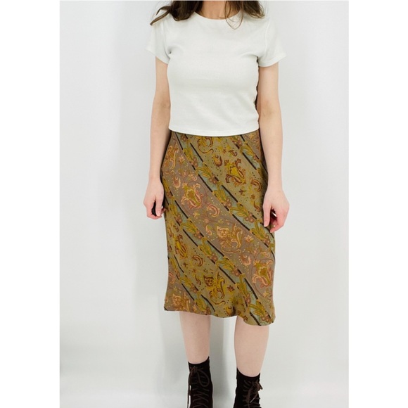boho victorian tapestry gardencore midi skirt size s - Picture 4 of 10